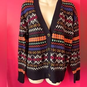 Talbots Vibrant Multicolor Knit Cardigan